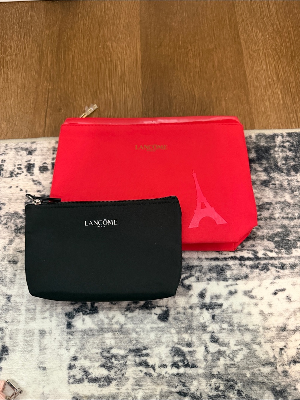 Lancôme Hot Pink and Black Cosmetic Pouches